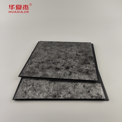Wysokiego połysku Czarny panel z sliverem Halo Pattern Pvc Panele ścienne Luxury Design Pvc Panel Do dekoracji domu