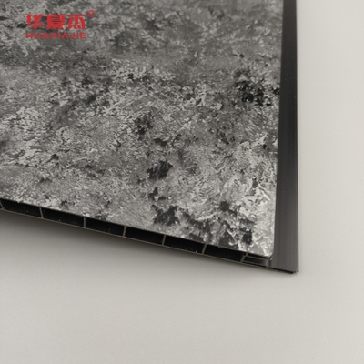 Wysokiego połysku Czarny panel z sliverem Halo Pattern Pvc Panele ścienne Luxury Design Pvc Panel Do dekoracji domu