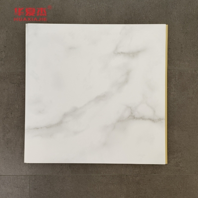 Wysokiej jakości biały marmurowy panel ścienny 600x9mm tabliczka laminowana WPC wodoodporna Łatwo czyszczyć