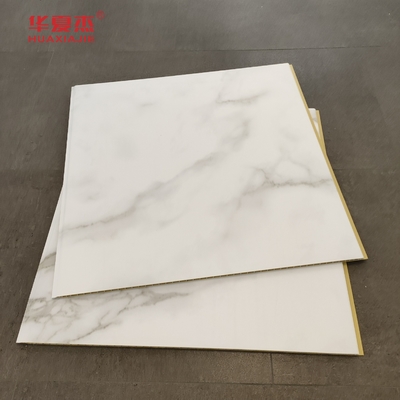Wysokiej jakości biały marmurowy panel ścienny 600x9mm tabliczka laminowana WPC wodoodporna Łatwo czyszczyć