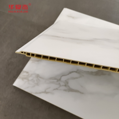 Wysokiej jakości biały marmurowy panel ścienny 600x9mm tabliczka laminowana WPC wodoodporna Łatwo czyszczyć