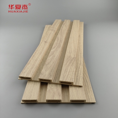 Przeciwodrażanie Natura Drewno Wpc Panel ścienny Dekoracja zewnętrzna Laminat Wpc Panel Fluted Board