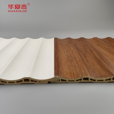 Laminat Wpc Panel ścienny Fluted Pvc Panel Białe drewno ziarno Wpc Panel Dekoracja domu / biura