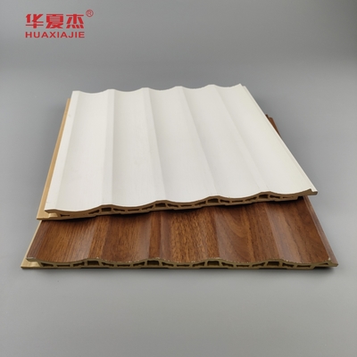 Laminat Wpc Panel ścienny Fluted Pvc Panel Białe drewno ziarno Wpc Panel Dekoracja domu / biura