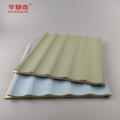 Laminatowy panel ścienny Wpc Fluted Pvc Panel Zielony Błękitny Dekoracja budynku