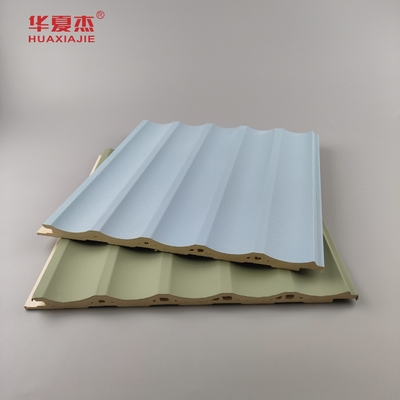 Laminatowy panel ścienny Wpc Fluted Pvc Panel Zielony Błękitny Dekoracja budynku