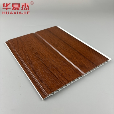 U-formatowy pvc panel ścienny czerwone drewno wodoodporne pvc panel sufitowy do dekoracji salonu domowego