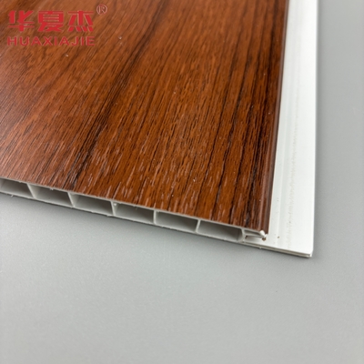 U-formatowy pvc panel ścienny czerwone drewno wodoodporne pvc panel sufitowy do dekoracji salonu domowego