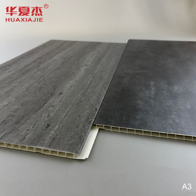 Jakość Wholesale Dark Grey Marble PVC Wall Panel with Wood Grains Surface Waterproof for Interior Decoration fabryka